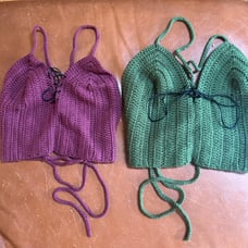 Handmade adjustable halter crop tops