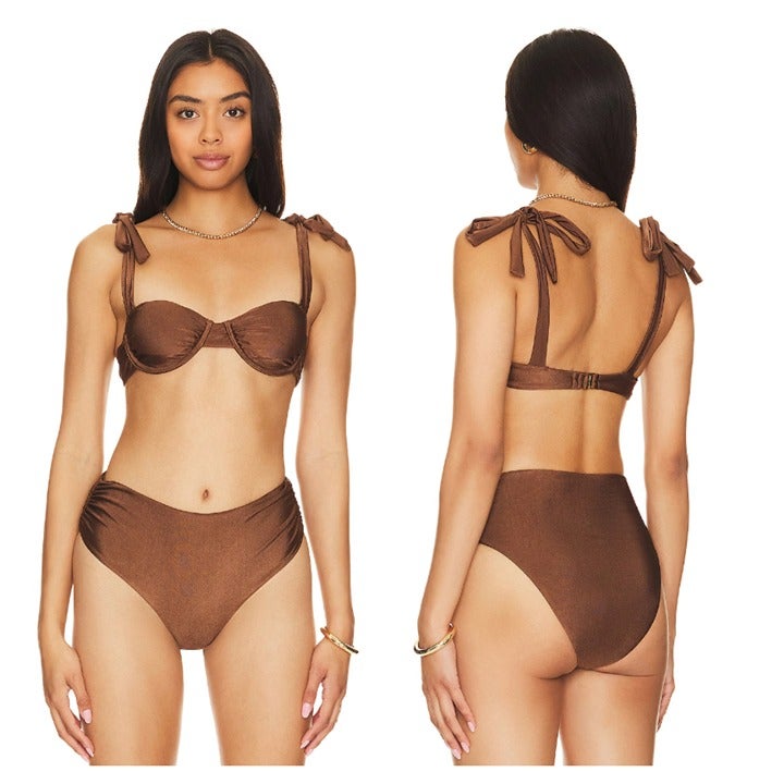 Tularosa Effie Top and High Waist Bottom - Cacao Brown