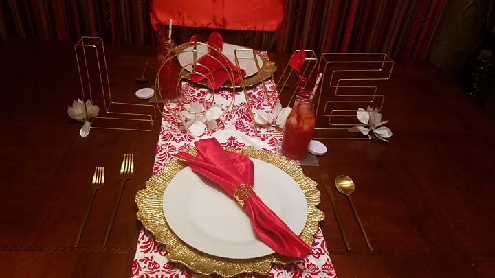 VALENTINE’S Day Place Setting for 2 #3 Wedding Anniversary, Mother’s Day