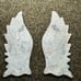 Caribbean Calcite Unicorn Pegasus Wing Crystal Stone Carving Stand Set