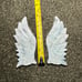 Caribbean Calcite Unicorn Pegasus Wing Crystal Stone Carving Stand Set