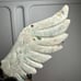 Caribbean Calcite Unicorn Pegasus Wing Crystal Stone Carving Stand Set