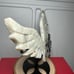 Caribbean Calcite Unicorn Pegasus Wing Crystal Stone Carving Stand Set