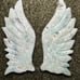 Caribbean Calcite Unicorn Pegasus Wing Crystal Stone Carving Stand Set