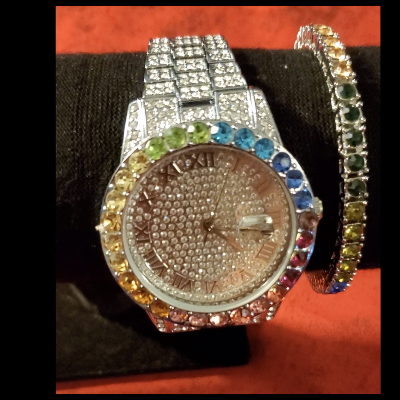 Crystal Rhinstone Watch and Bracelet