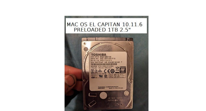 1Tb 2.5 Hard Drive w/ MAC OS 10.11.6