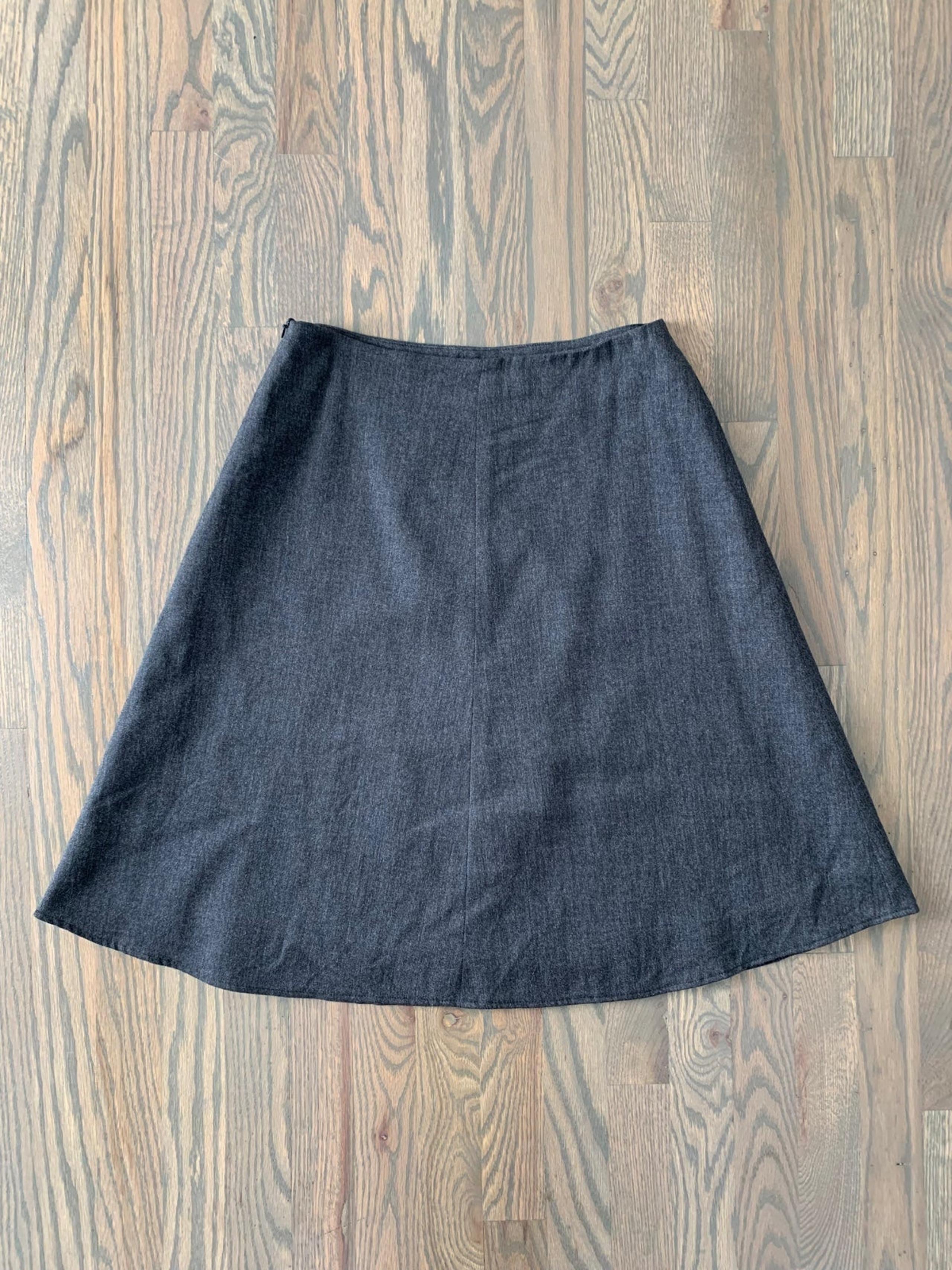 Harve Benard grey wool A-line skirt, W6