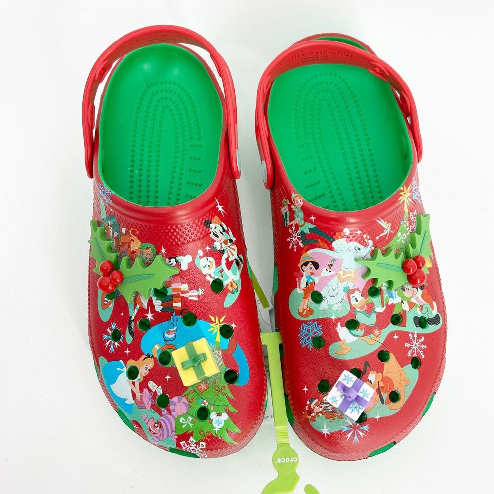 2023 Disney Park Christmas Holiday Mickey & Friends Clogs Adult Crocs M9 W11 NWT