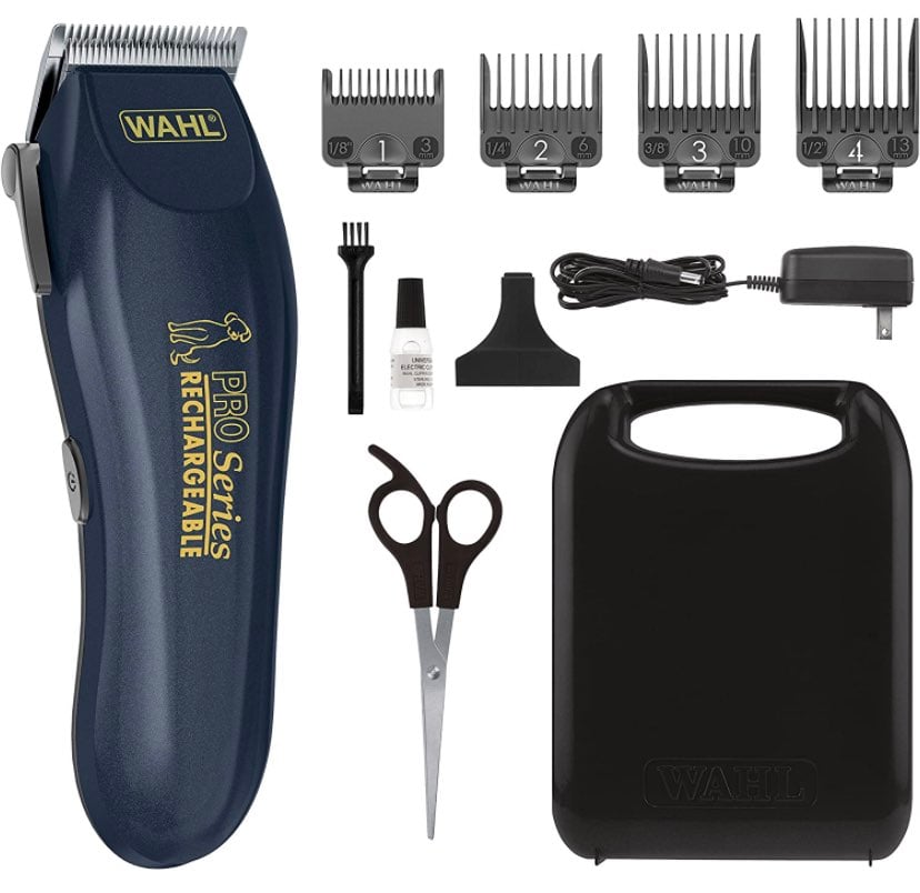WAHL Lithium Ion Deluxe Pro Series Rechargeable Pet Clipper Grooming Kit with Lo