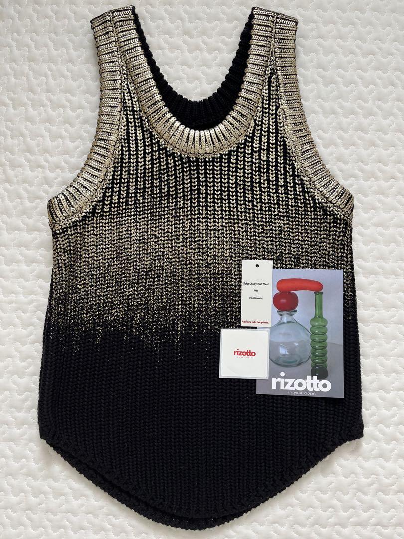 リゾット rizotto Spice2way Knit Brack pepper Rizotto Spice 2-Way Knit Vest Black Pepper
