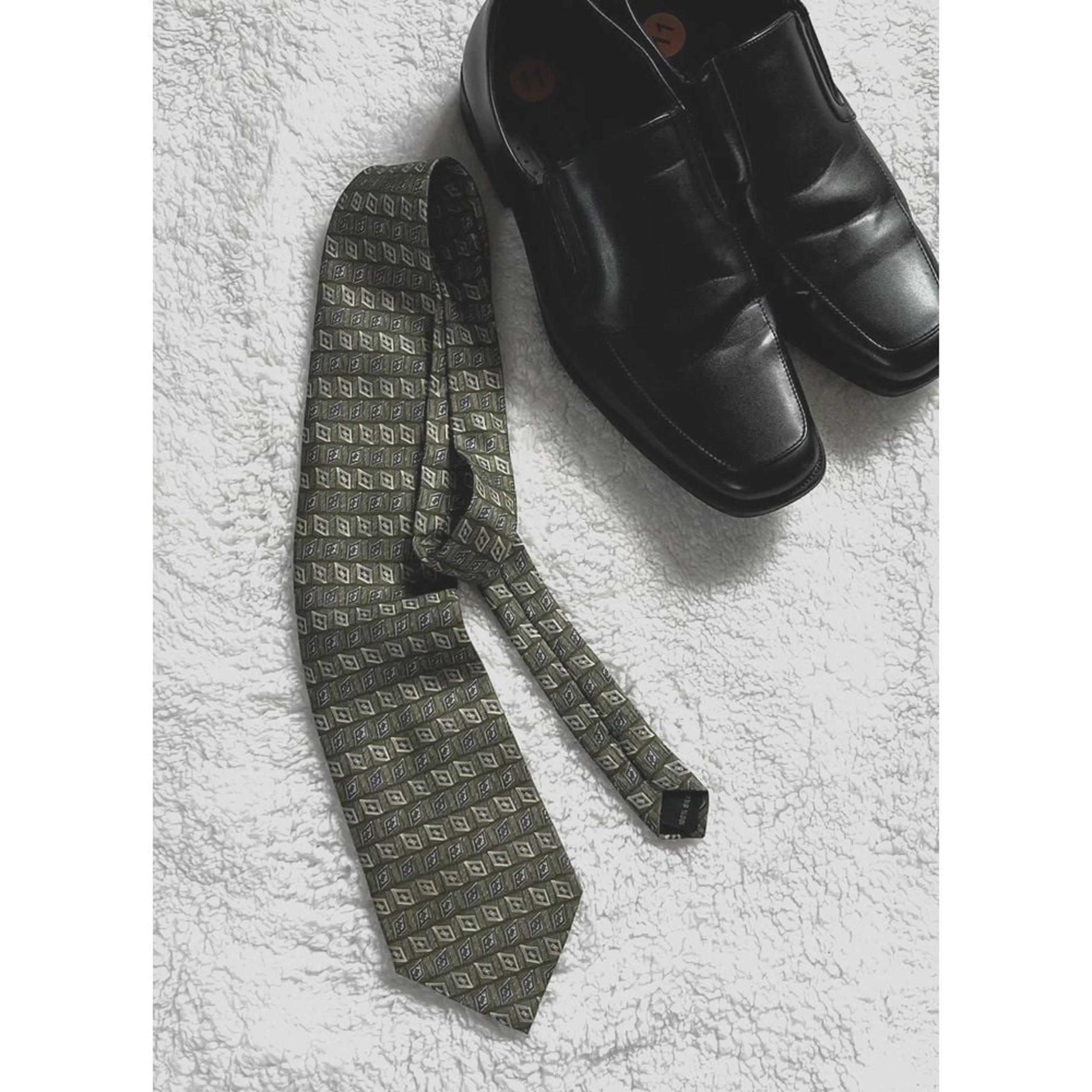 Barrington Men's Necktie Classic 100% Silk Tie Olive green blue