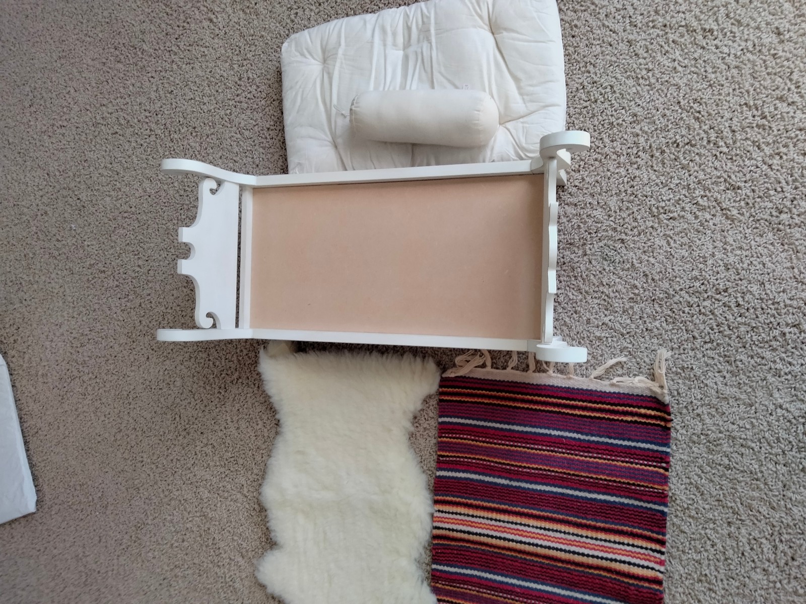 AG Josephine's Off White Sleigh Bed And Bedding