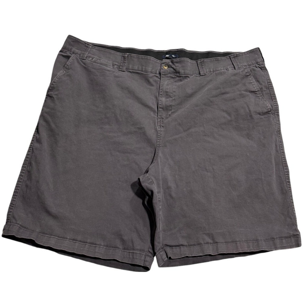 King Size Chino Shorts Mens Size 54 Big 9.5 Gray Khaki Stretch Waist 70-0115-9
