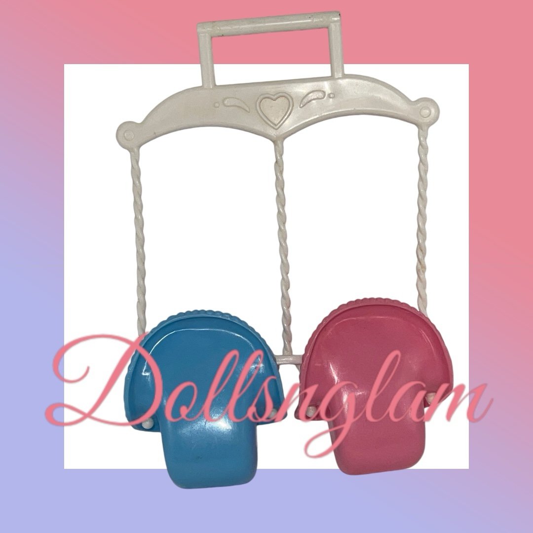 Fisher Price Loving Family 1993 Double Porch Swing 1 Pink 1 Blue Twins