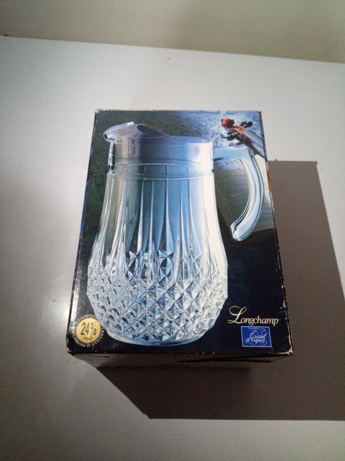 Durand Cristal D'Arques Pitcher 24% Lead Crystal 1.4L w Brochure