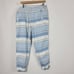 Lou & Grey Blue & White Striped Linen Blend Cropped Joggers Womens Large