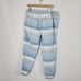 Lou & Grey Blue & White Striped Linen Blend Cropped Joggers Womens Large