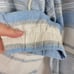 Lou & Grey Blue & White Striped Linen Blend Cropped Joggers Womens Large