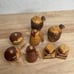 Vintage Handmade Lot Of 8 Salt Pepper Shakers Wooden