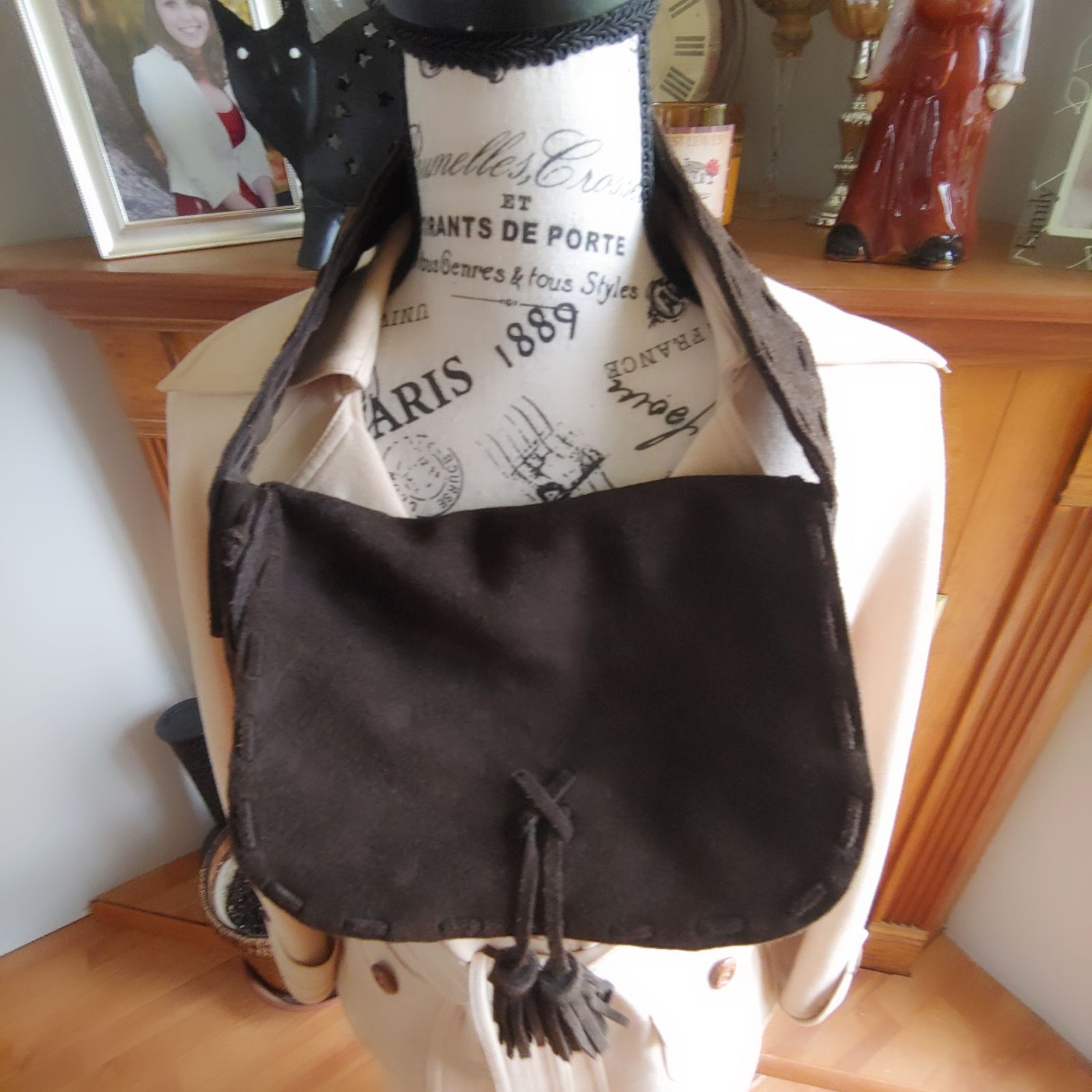 Abercrombie Chocolate Brown Suede Hobo Bag.