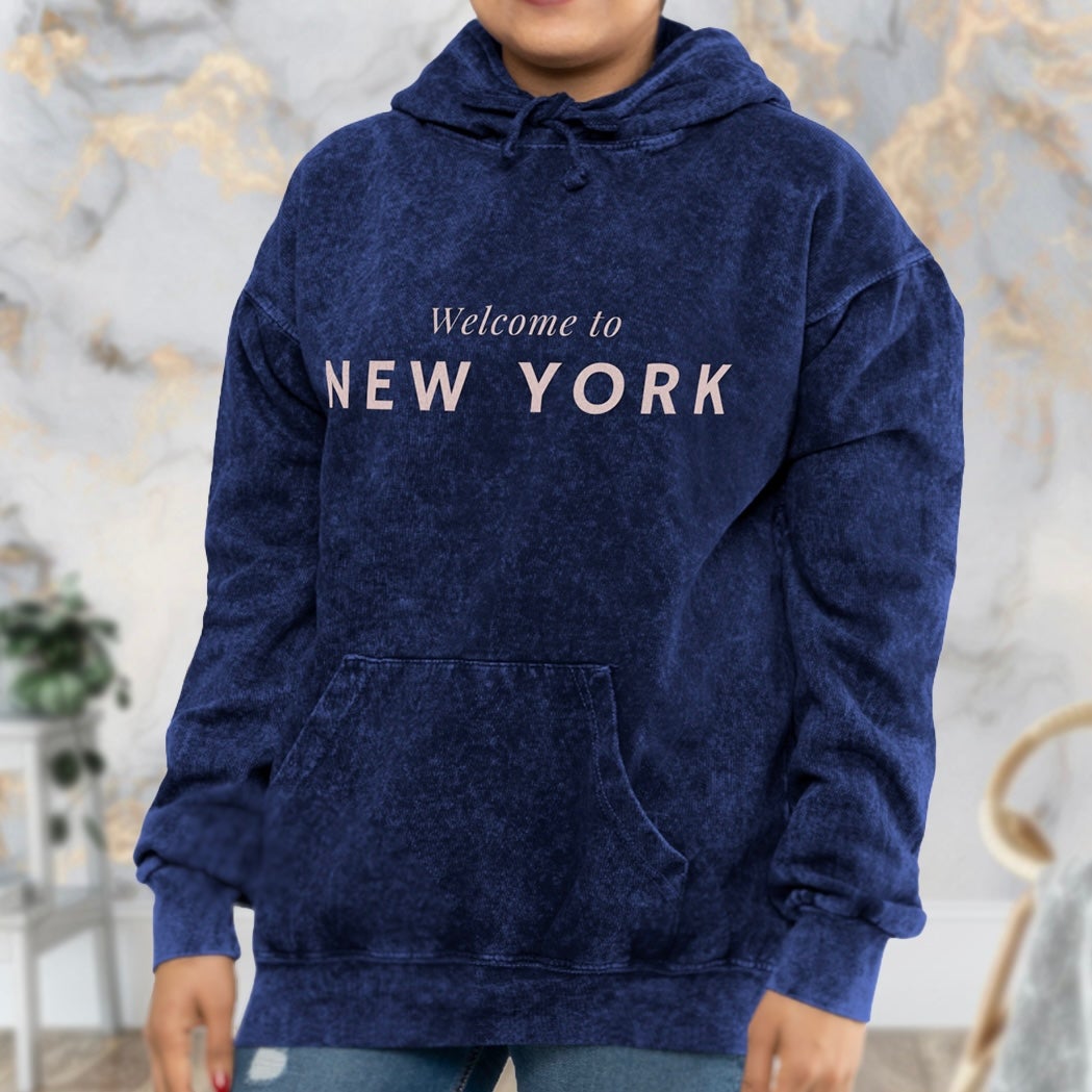 Taylor Swift NYU Welcome to New York Unisex Mineral Wash Hoodie - Size M