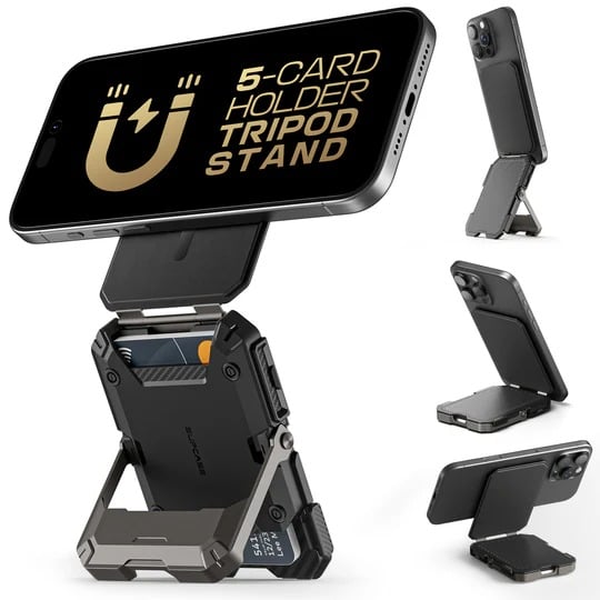 SUPCASE Magnetic Wallet with Stand-Black