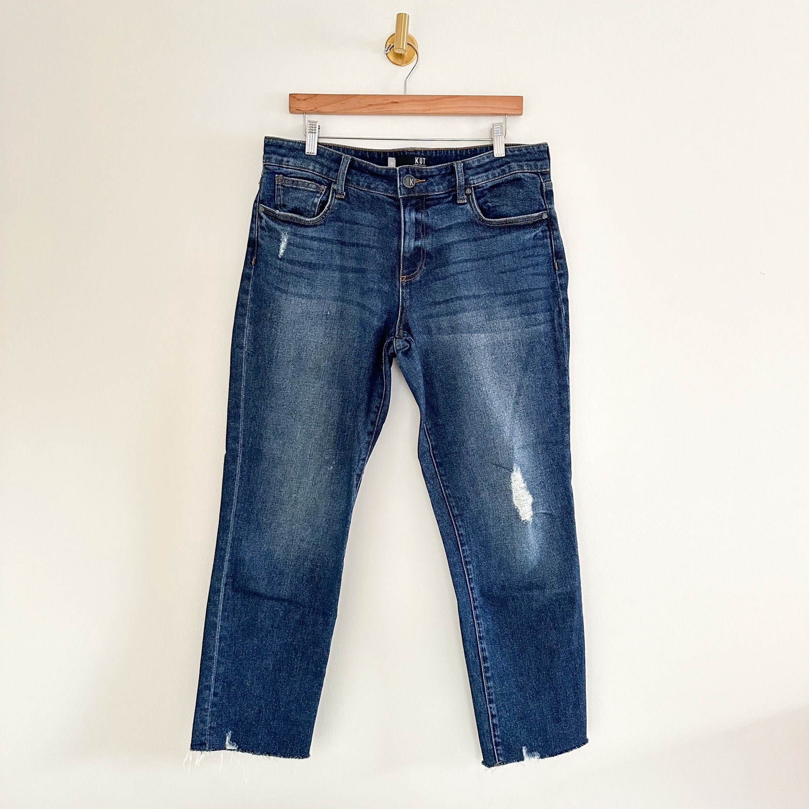 Kut From The Kloth Mid Rise Cropped Jeans Blue 12