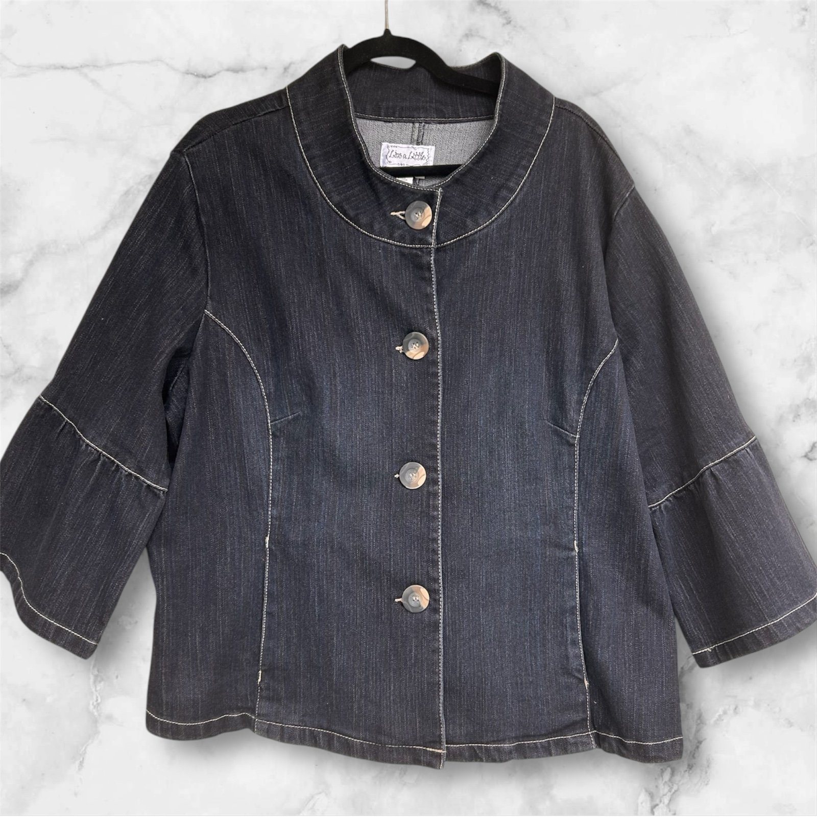 Live a Little dark blue plus size denim jacket sz 2x