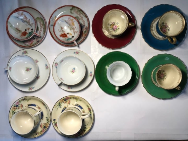 10 Miniature Tea Cups and Saucers