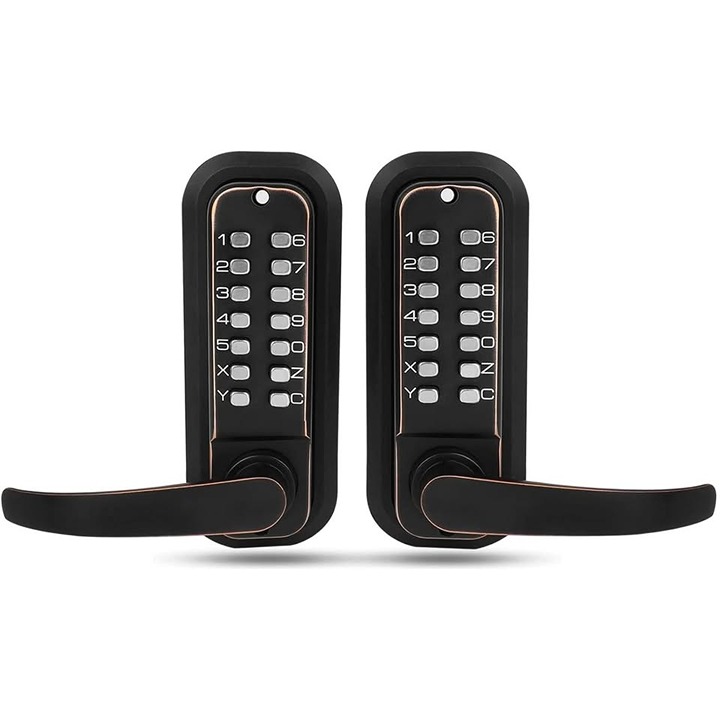 New Upgrade Double Sided Keypad Door Lock with Adjustable Deadlatch 2-3/8'' and