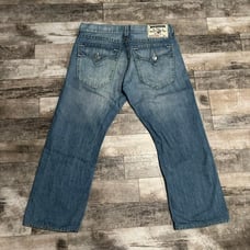 Vintage Y2K Light Wash True Religion Flap Tab Pocket Jeans Size 36