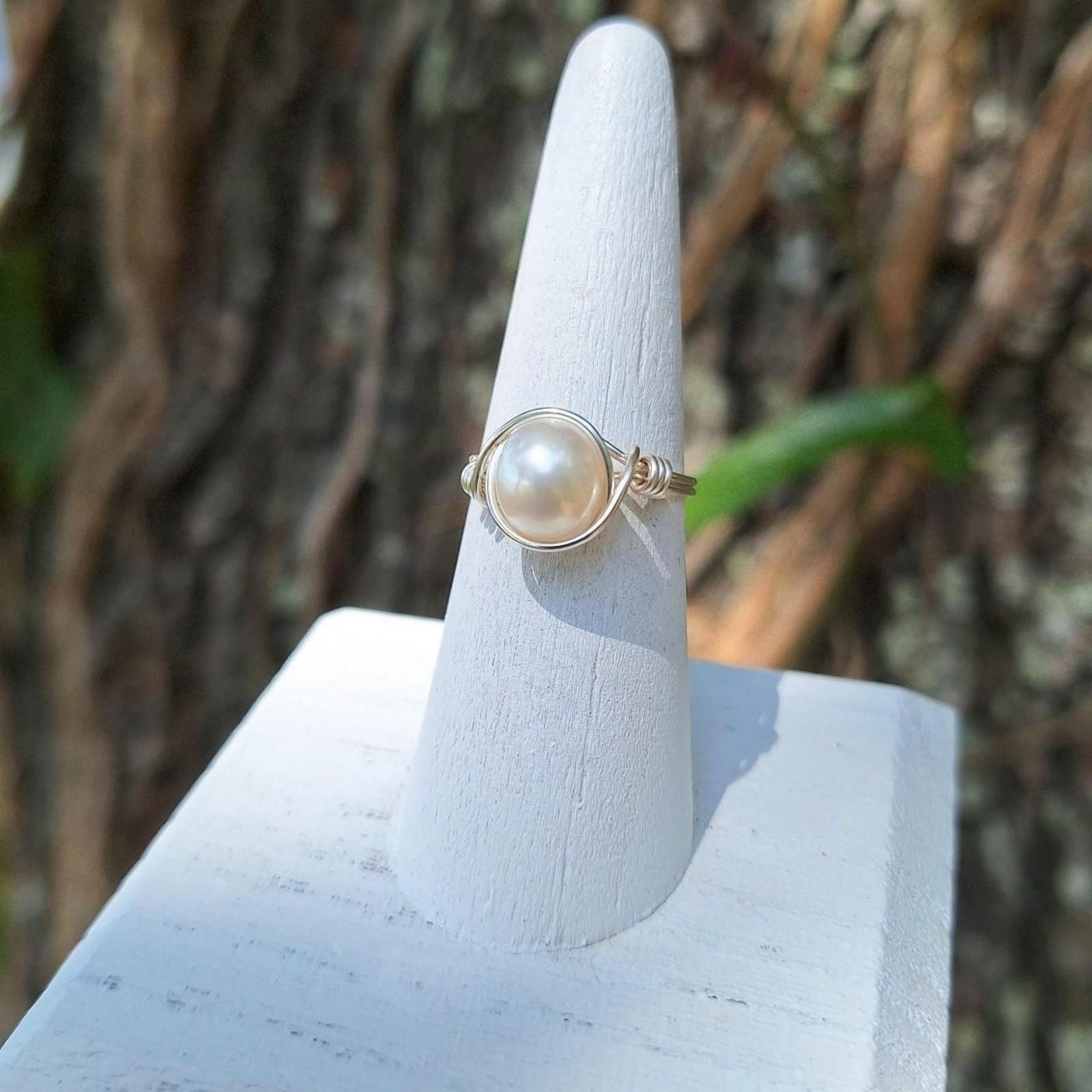 Freshwater Pearl Silver Ring ~ Handcrafted Jewelry