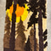 23x35” 70s Groovy Latch Hook Rug Wall Hanging Forest Scene