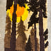 23x35” 70s Groovy Latch Hook Rug Wall Hanging Forest Scene