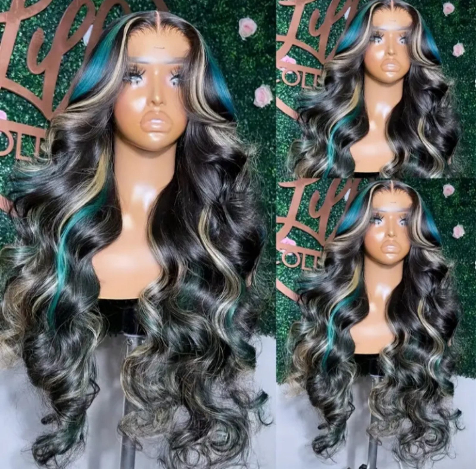 Heat Resistant 13x4 Inch Elegant Blue Blonde Lace Front Wig