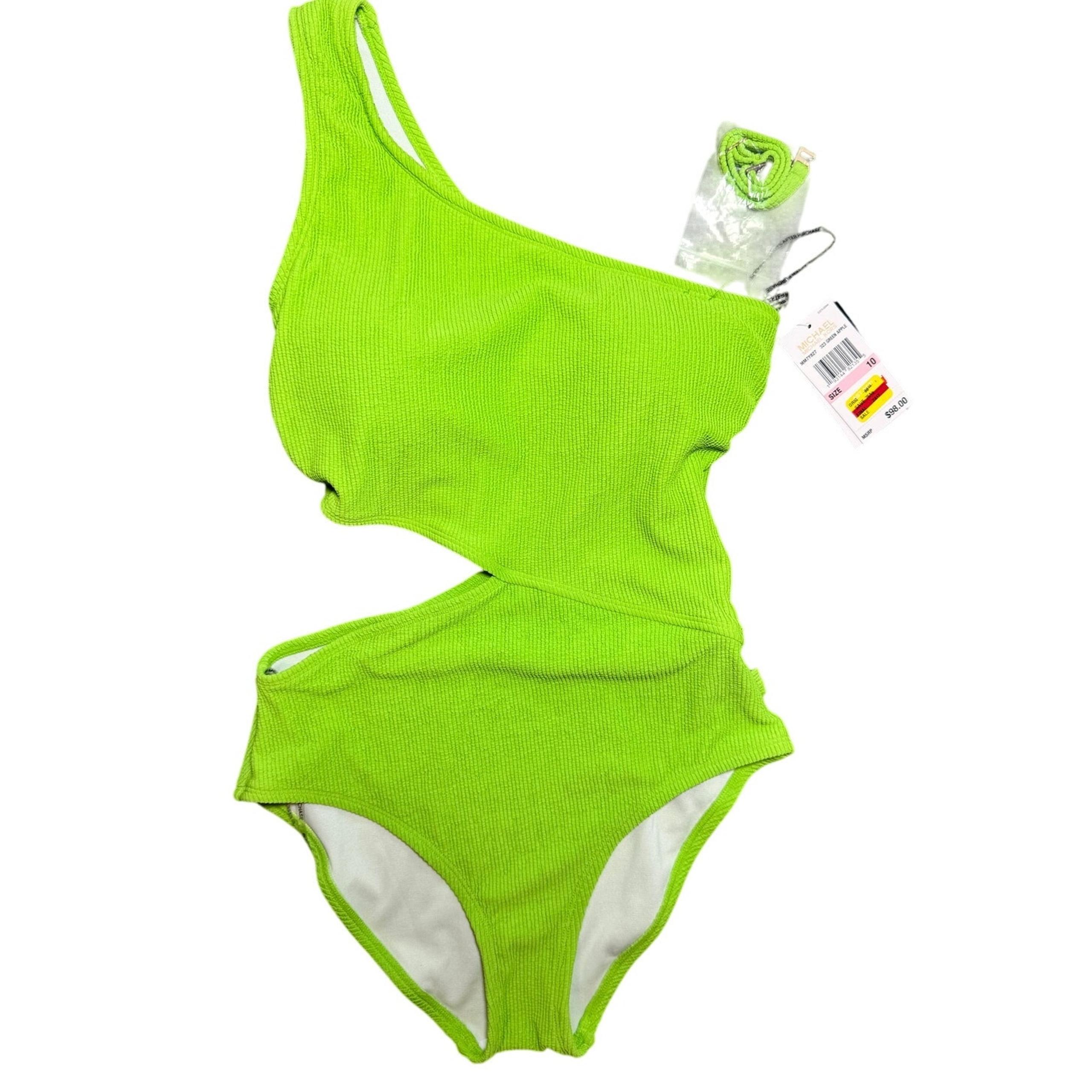 Brand New Michael Michael Kors Women's Size 10 Green Apple One Piece Swimsuit