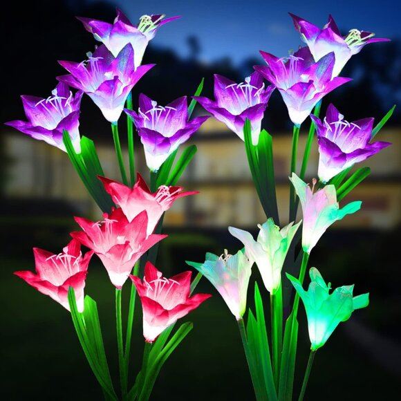 Amazon.com : Garden Lily Solar Lily Lights - Color Changing