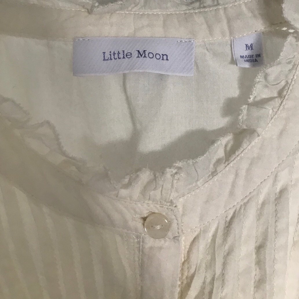 Aritzia Littlemoon Emy Blouse pleated hot button up shirt