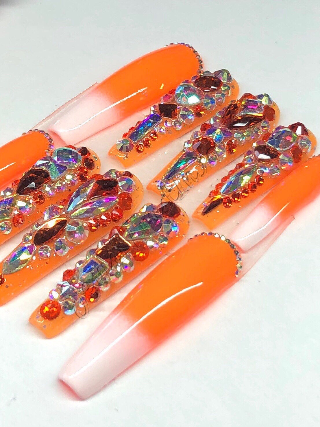 XXL LG FALL SPARKLE-GEL PRESS ON NAILS