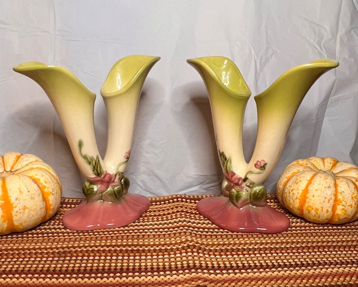 2 Vintage Hull Double Vase