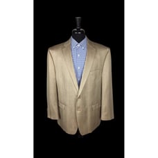 Lauren Ralph Lauren Mens 44S Brown Herringbone Poly Blend Sport Coat Blazer