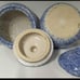 Vintage Blue Spongware onion soup set of 2