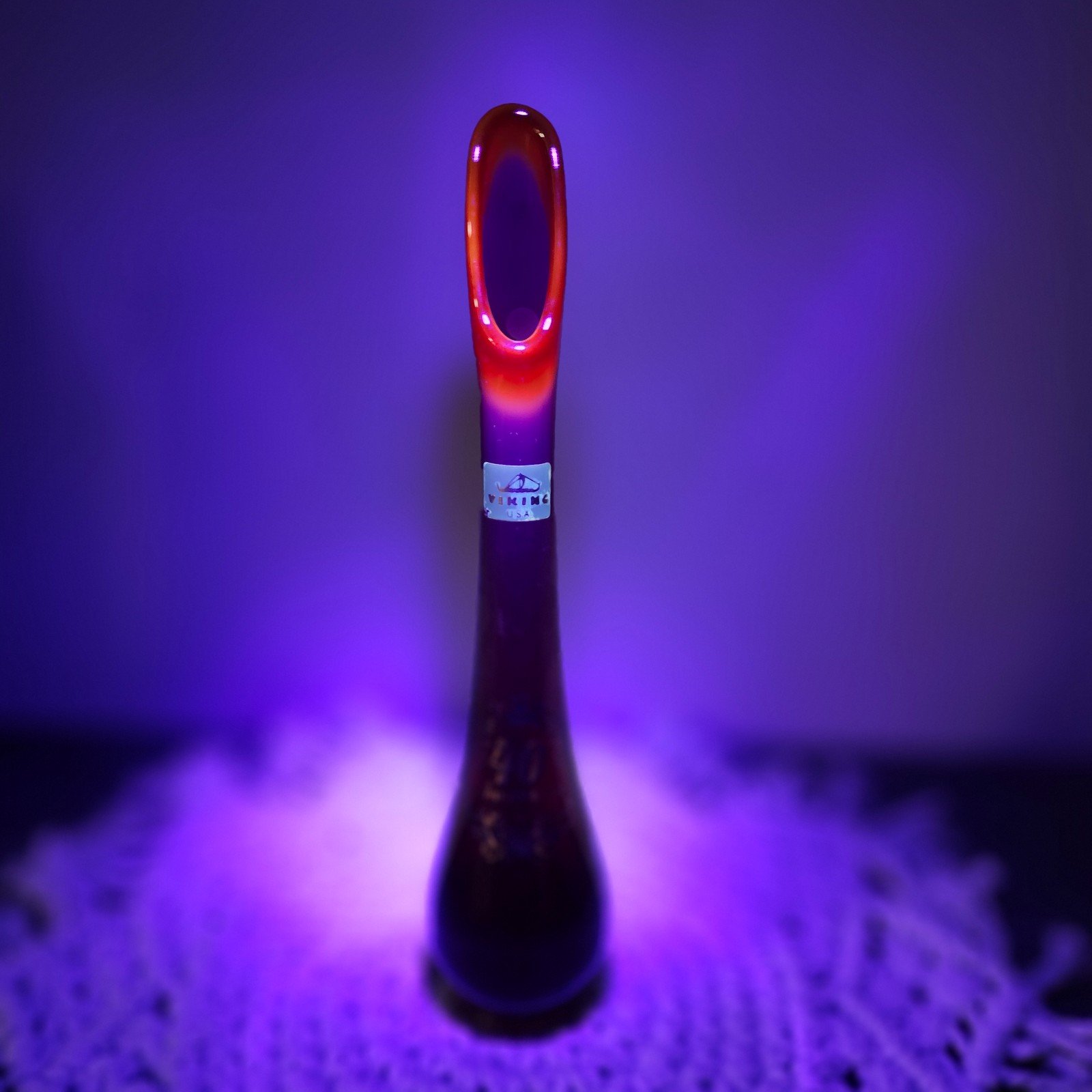 GLOWS!!! Viking 40th Anniversary Swung Vase --Vintage