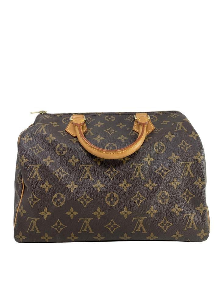 Louis Vuitton Speedy 30 Brown Monogram Canvas Satchel 12 L x 6.6 W x 8.2 H
