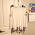 Free People Te Amo White Boho Dress Flowy Sleeves Embroidered Flowers Size S
