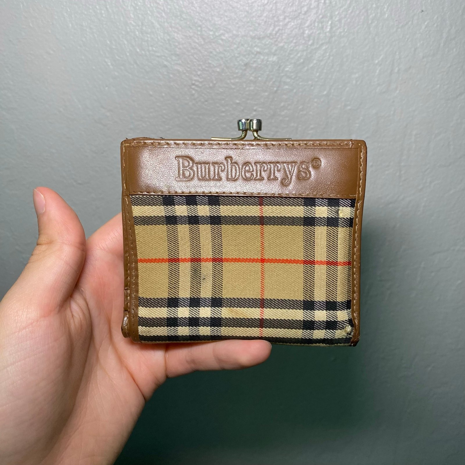 Burberry Leather-Trimmed Check Wallet