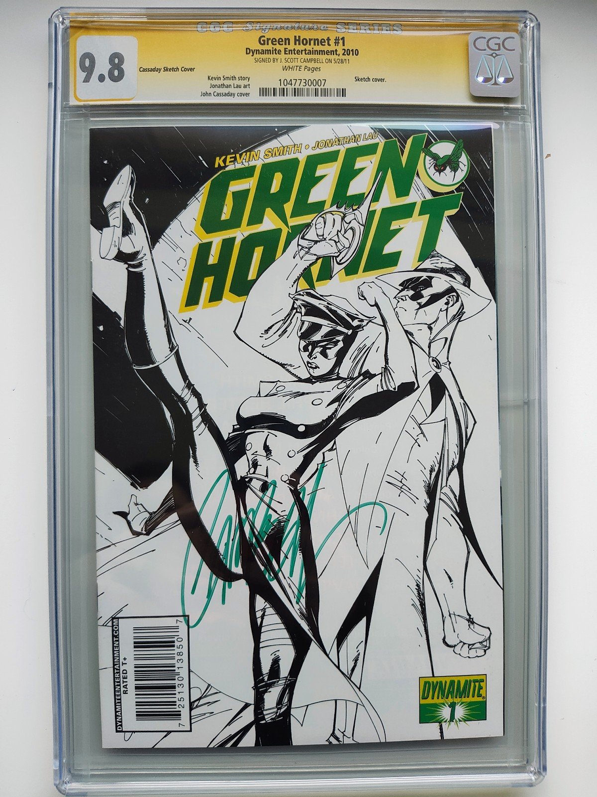 Green Hornet #1 CGC 9.8 SS 2010 - Sketch Edition, Signed by J. Scott Campbell!