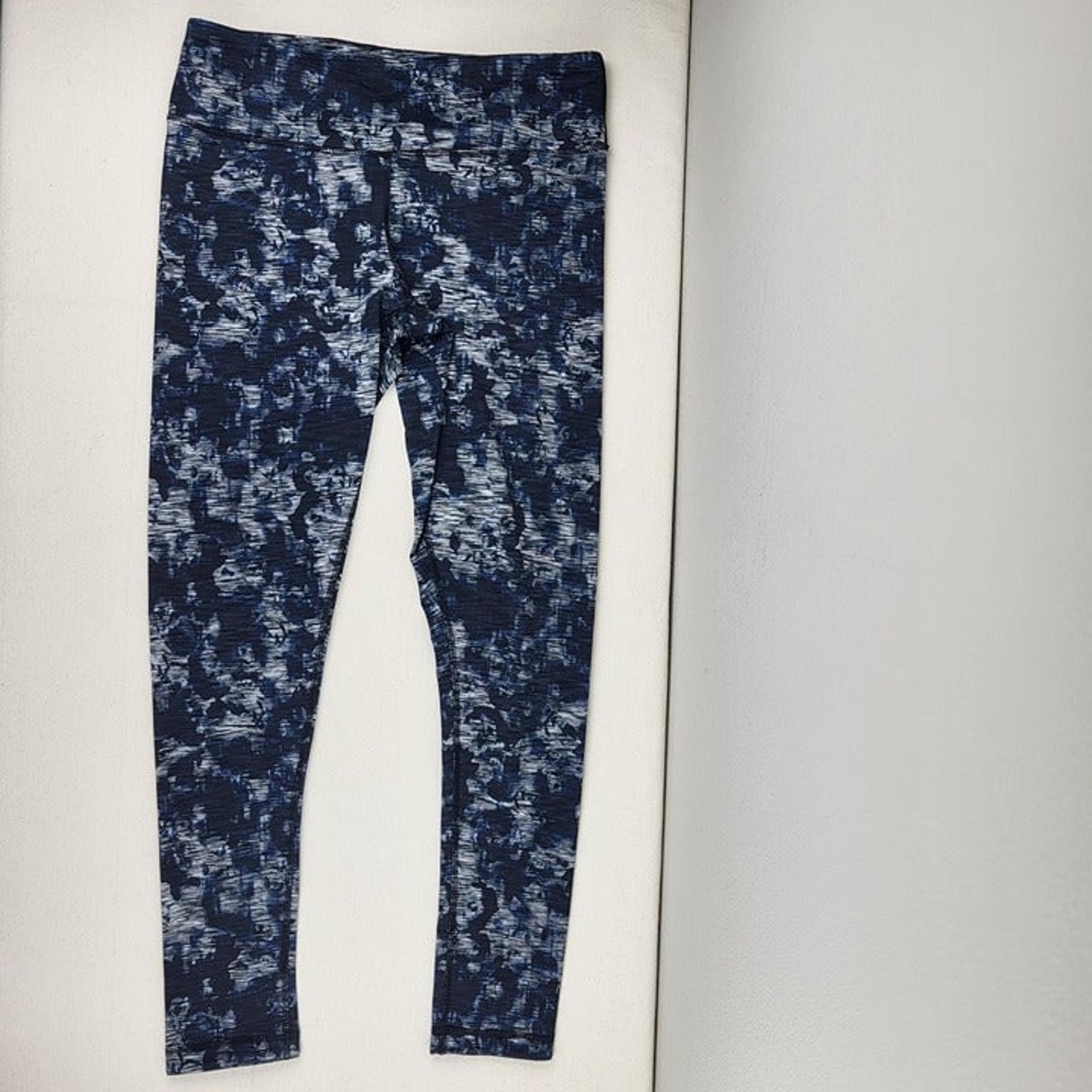 90 Degree by Reflex Navy Abstract Print Leggings - Women's M