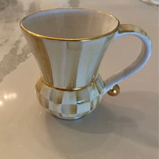 Mackenzie Childs Parchment check ceramic mug