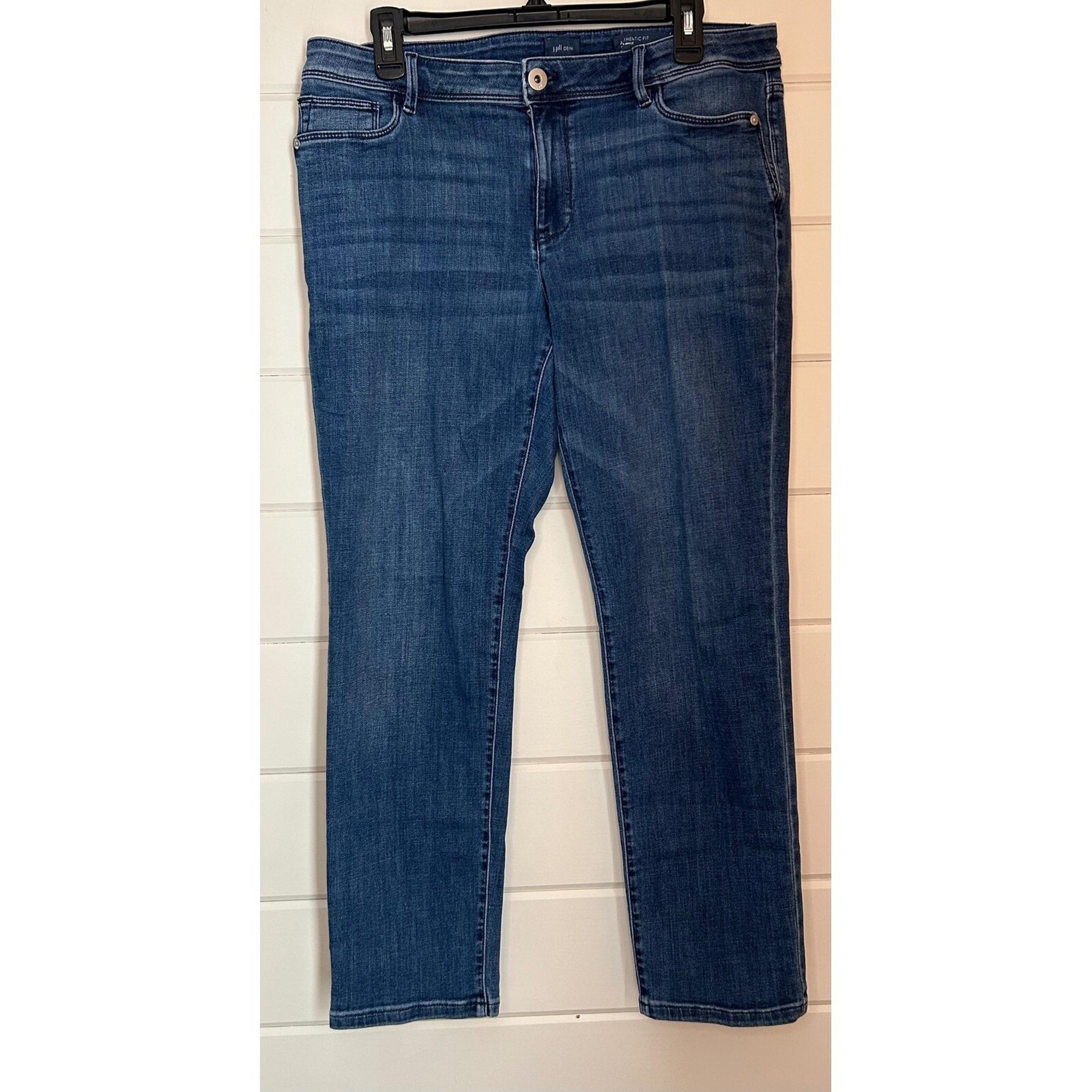 J. Jill Denim Authentic Slim Ankle Women's Sz 12 Medium Wash Stretch